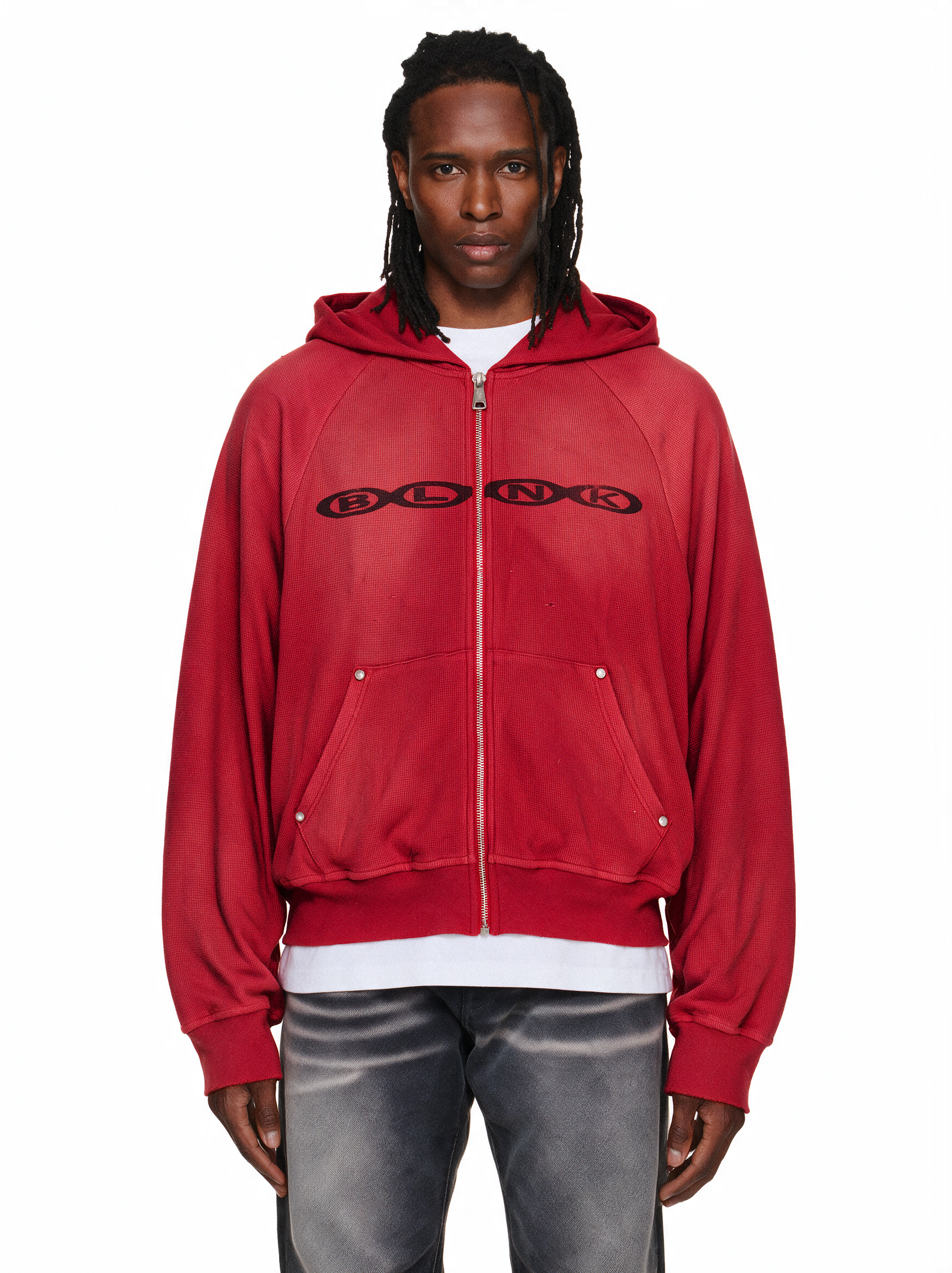 Blanko Red Thermal Hoodie