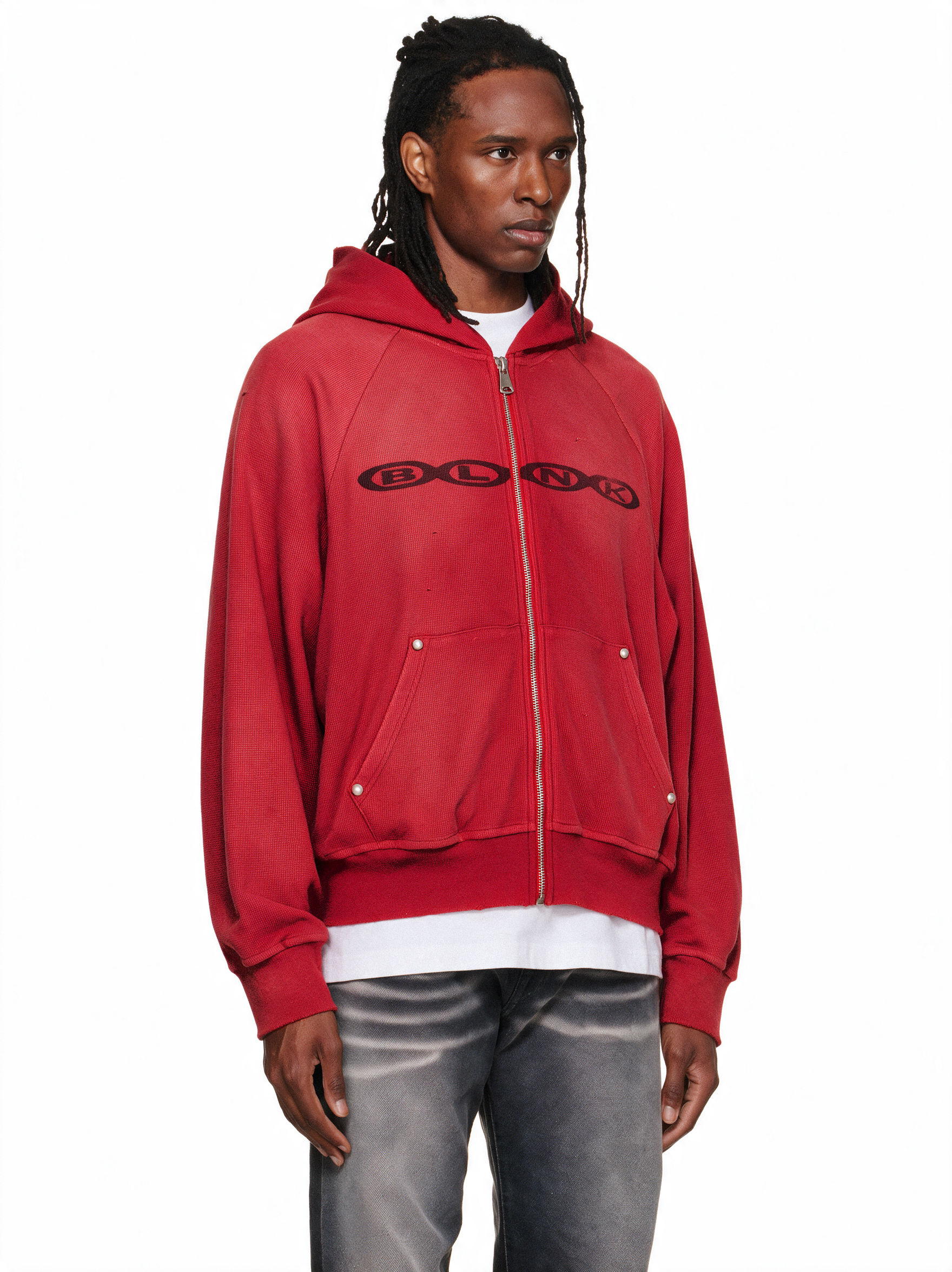 Blanko Red Thermal Hoodie
