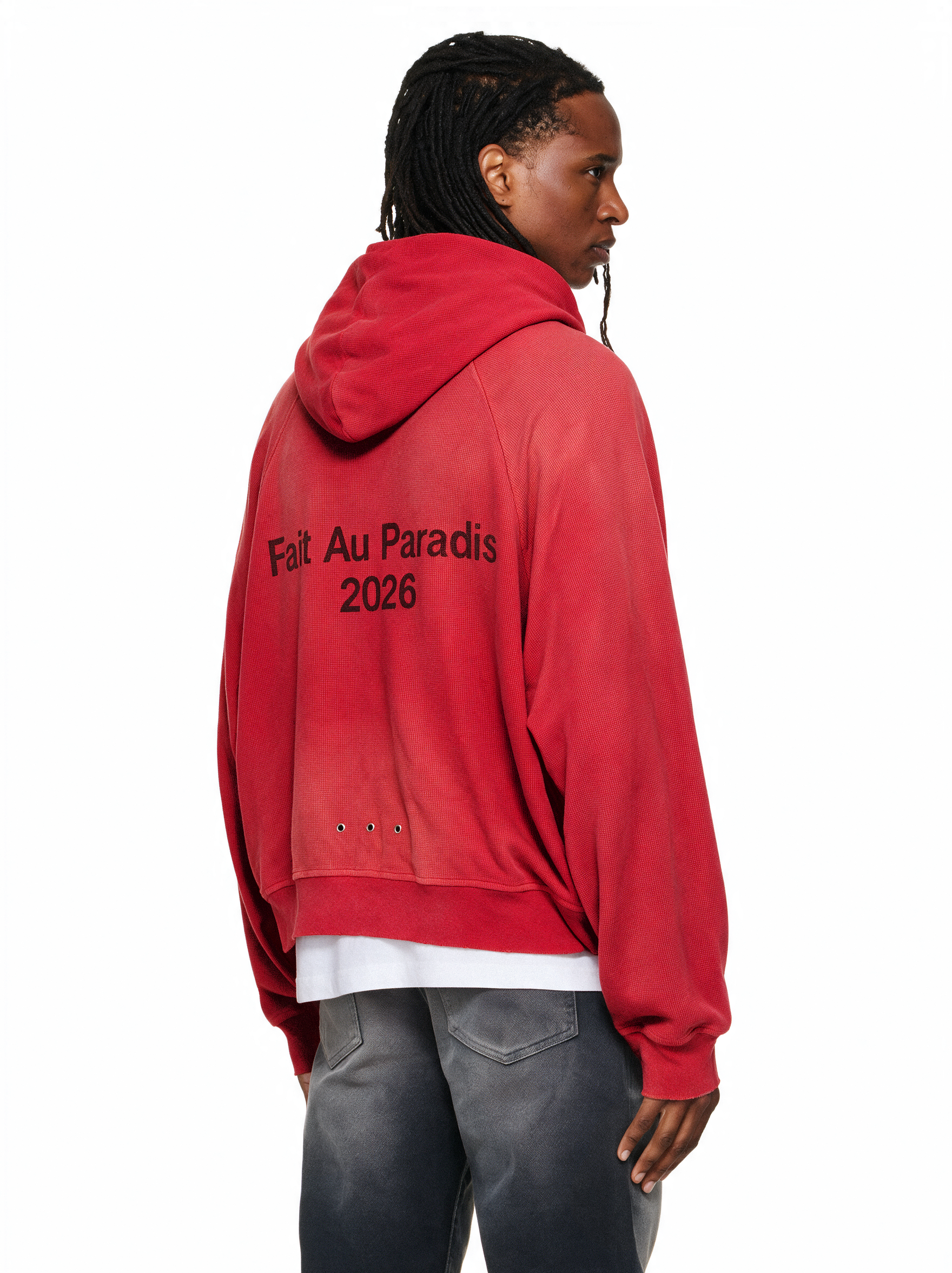Blanko Red Thermal Hoodie